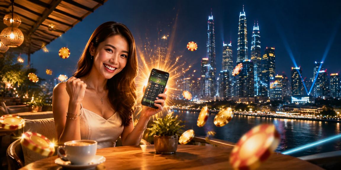 Pengguna mengakses kasino mudah alih bergaya Melayu di Kuala Lumpur Malaysia