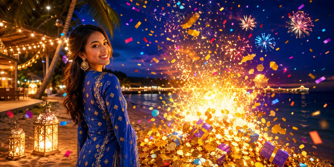 Pengguna membuat deposit memakai baju kurung di Langkawi Malaysia