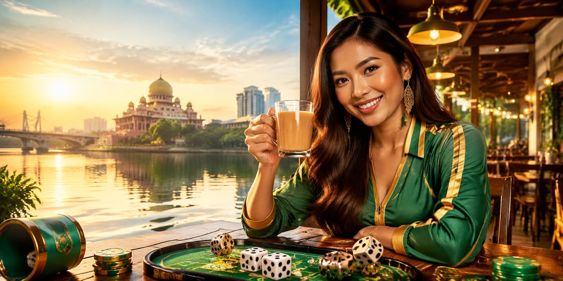 Permainan dadu bergaya Melayu di Putrajaya Malaysia yang menggambarkan hiburan terkawal