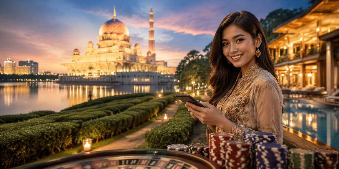 Pengguna memainkan kasino mudah alih bergaya Melayu di Putrajaya Malaysia
